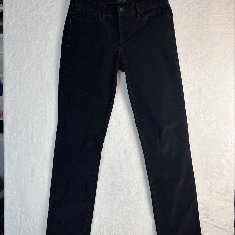 SIZE 8 CALVIN KLEIN STRAIGHT LEG BLACK LOW RISE CORDUROY PANTS Y2K 90s GORPCORE